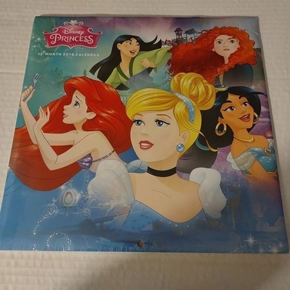 2018 DISNEY PRINCESS -12 MONTH CALENDAR-NEW-SEALED-2018-VINTAGE